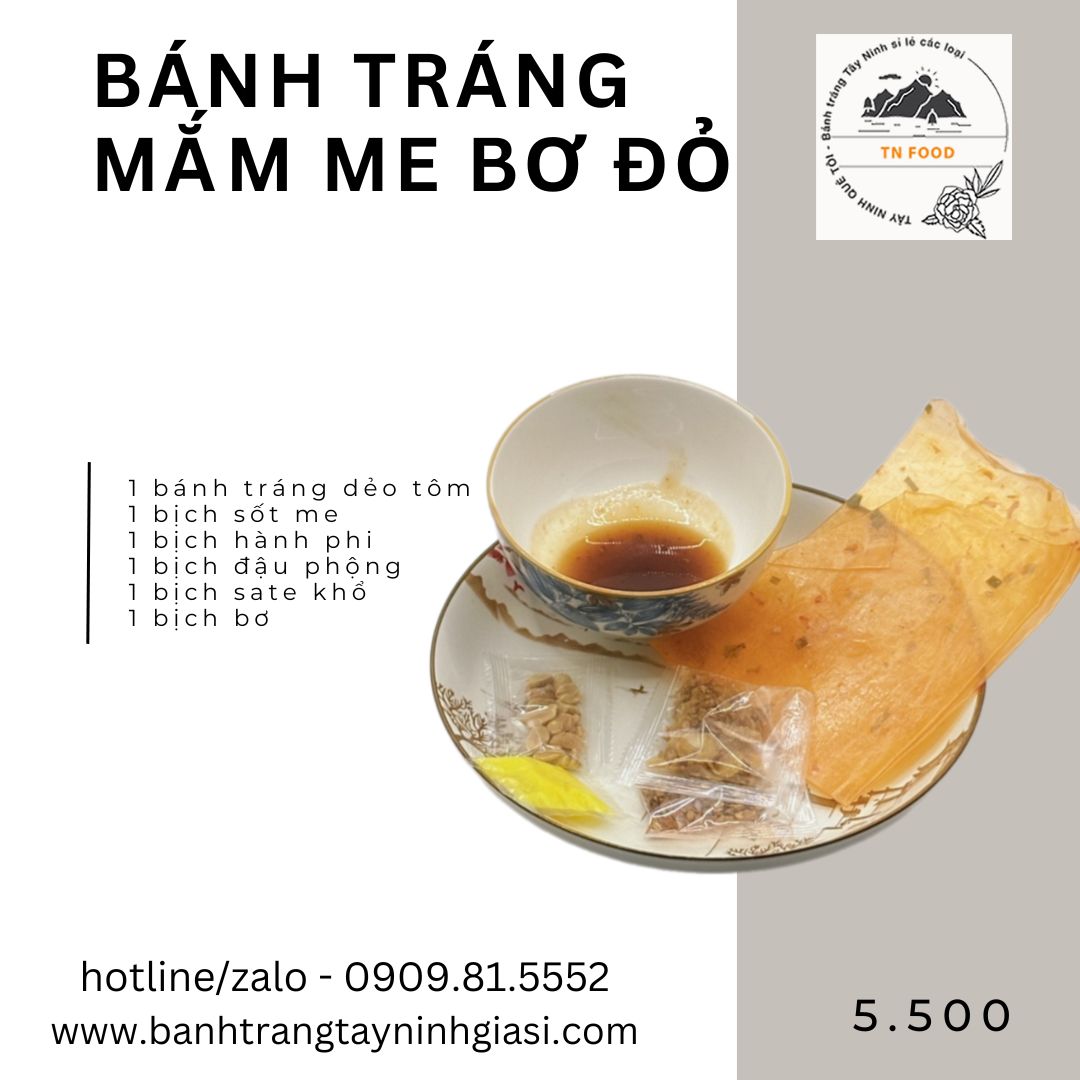 bánh tráng me sate cay TN FOOD giá sỉ