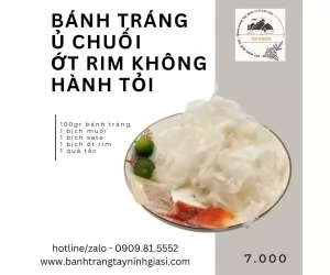 Bánh tráng ủ lá chuối muối nhuyễn ớt rim không hành tỏi