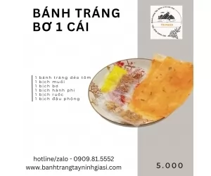 Bánh tráng bơ dẻo tôm 1 cái