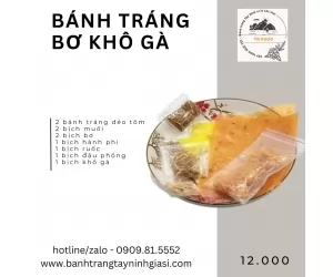 Bánh tráng bơ khô gà