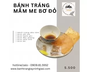 bánh tráng me bơ đỏ ( dẻo tôm)