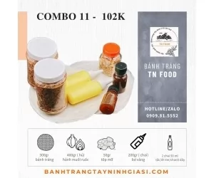 Combo 11 Bánh tráng gạo bơ muối ruốc hành phi, sốt, tốp mỡ