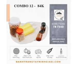 Combo 12 Bánh tráng gạo bơ muối ruốc hành phi, sốt, tốp mỡ