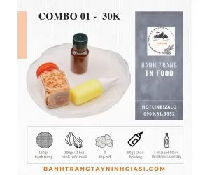 Combo 01 bánh tráng bơ, hành ruốc muối, sốt