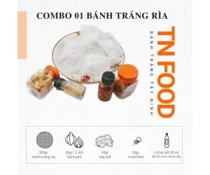 Combo 01 bánh tráng rìa phơi sương muối nhuyễn tốp mỡ và sốt