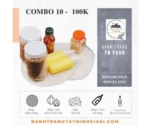 Combo 10 Bánh tráng gạo bơ muối ruốc hành phi, sốt, tốp mỡ